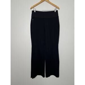 Athleta Venice High Rise Wide Leg Split Pant in Black Size Medium Athleisure